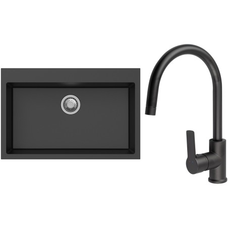 Set StrongSinks S3 (drez Ipel 780 Čierna + batéria Loira Čierna matná)