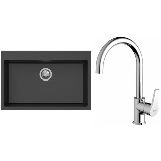 Set StrongSinks S3 (drez Ipel 780 Čierna + batéria Rhona Chróm)