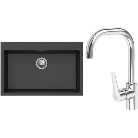 Set StrongSinks S3 (drez Ipel 780 Čierna + batéria Garonne Chróm)