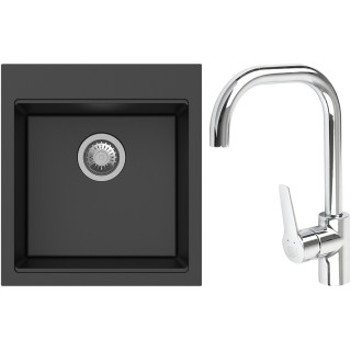 Set StrongSinks S3 (drez Ipel 460 Čierna + batéria Garonne Chróm)