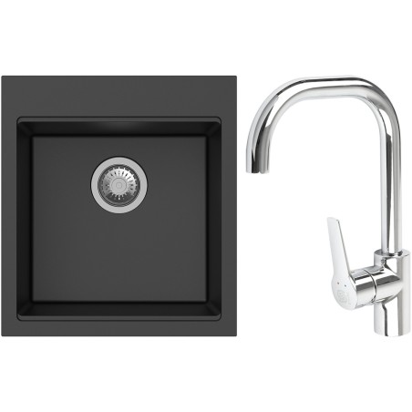 Set StrongSinks S3 (drez Ipel 460 Čierna + batéria Garonne Chróm)