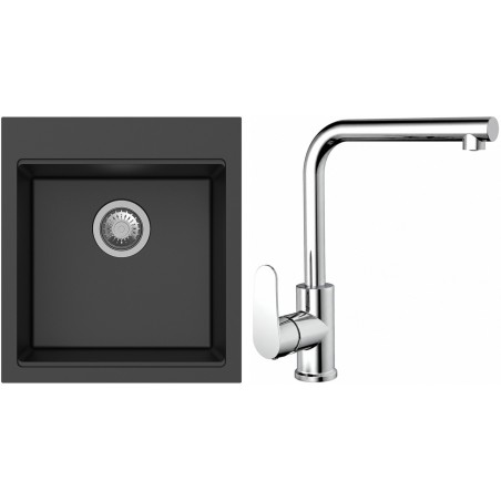 Set StrongSinks S3 (drez Ipel 460 Čierna + batéria Stréva Chróm)