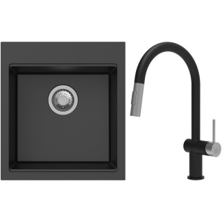 Set StrongSinks S3 (drez Ipel 460 Čierna + batéria Neris Čierna matná, nerezová koncovka)