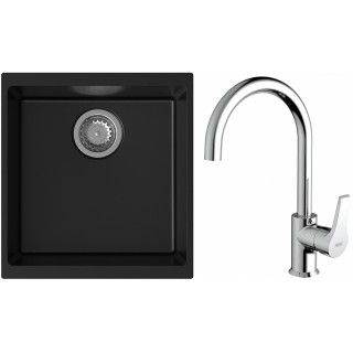 Set StrongSinks S3 (drez Hron 430 Čierna + batéria Rhona Chróm)