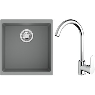Set StrongSinks S3 (drez Hron 430 Sivá + batéria Seina Chróm)