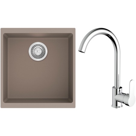 Set StrongSinks S3 (drez Hron 430 Béžová + batéria Seina Chróm)