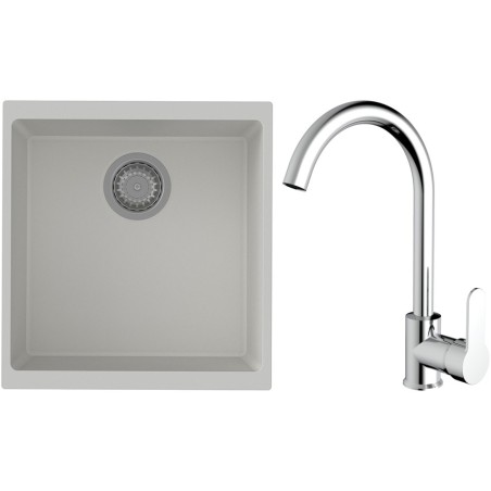 Set StrongSinks S3 (drez Hron 430 Biela + batéria Seina Chróm)