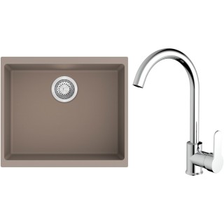 Set StrongSinks S3 (drez Hron 530 Béžová + batéria Seina Chróm)