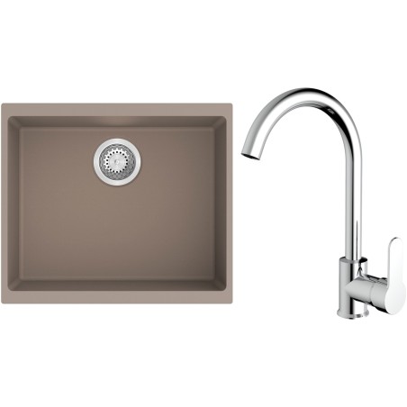 Set StrongSinks S3 (drez Hron 530 Béžová + batéria Seina Chróm)