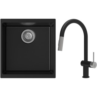 Set StrongSinks S3 (drez Hron 430 Čierna + batéria Neris Čierna matná, nerezová koncovka)