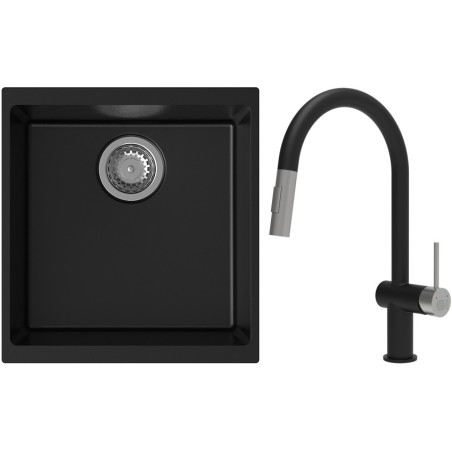 Set StrongSinks S3 (drez Hron 430 Čierna + batéria Neris Čierna matná, nerezová koncovka)