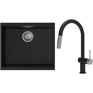 Set StrongSinks S3 (drez Hron 530 Čierna + batéria Neris Čierna matná, nerezová koncovka)