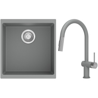 Set StrongSinks S3 (drez Hron 430 Sivá + batéria Neris Sivá, nerezová koncovka)