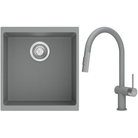 Set StrongSinks S3 (drez Hron 430 Sivá + batéria Neris Sivá, nerezová koncovka)