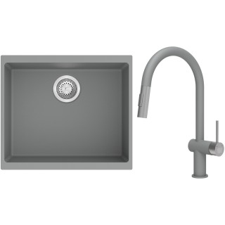 Set StrongSinks S3 (drez Hron 530 Sivá + batéria Neris Sivá, nerezová koncovka)