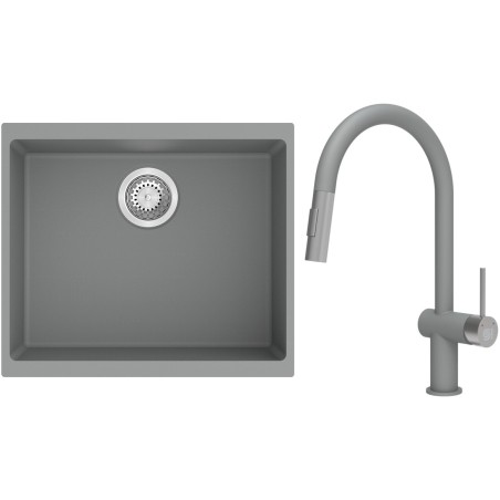 Set StrongSinks S3 (drez Hron 530 Sivá + batéria Neris Sivá, nerezová koncovka)