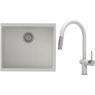 Set StrongSinks S3 (drez Hron 530 Biela + batéria Neris Biela, nerezová koncovka)