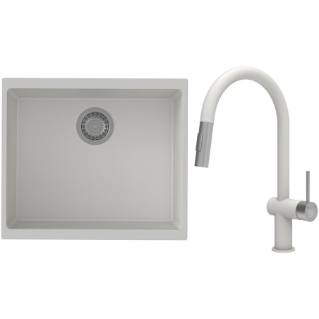 Set StrongSinks S3 (drez Hron 530 Biela + batéria Neris Biela, nerezová koncovka)