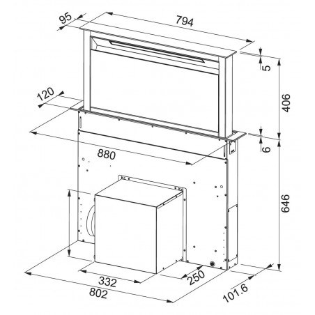 Odsavač par Franke Downdraft FDW 908 IB XS Černá/nerez Odsavač par Franke Downdraft FDW 908 IB XS Černá/nerez