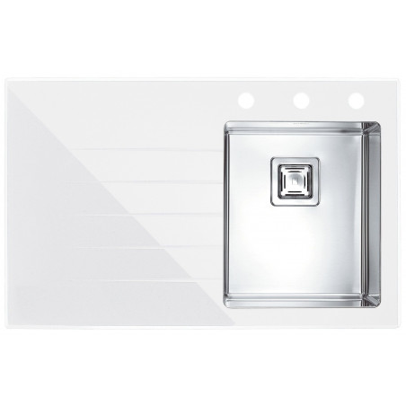Kuchyňský dřez Alveus Crystalix 10 bílá/satin, pravý Kuchyňský dřez Alveus Crystalix 10 bílá/satin, pravý