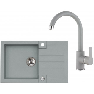 Set Alveus (dřez Rock 130 Beton 81 + baterie Tonia Beton 81)