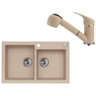 Set Alveus (dřez Rock 90 Beige 55 + baterie AM 20 Beige 55)