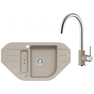 Set Alveus (dřez Niagara 60 Pebble 02 + baterie Elza Pebble 02)