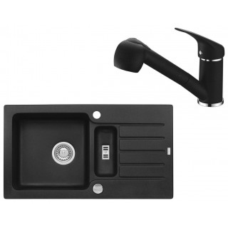 Set Alveus (dřez Niagara 70 Black 91 + baterie AM 20 Black 91)