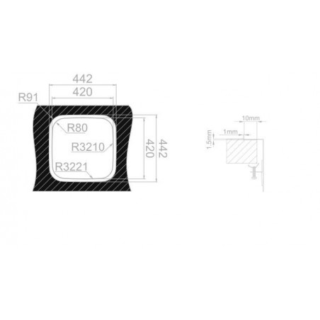 Kuchyňský dřez Sinks Bahia 440 V 0,8 mm, leštěný, trojmontáž