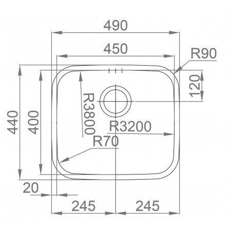 Kuchyňský dřez Sinks Laguna 490 V 0,8 mm, leštěný, trojmontáž