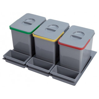 Odpadkový koš Sinks Practiko 800 EK9163, 3x 15 l + 3x miska