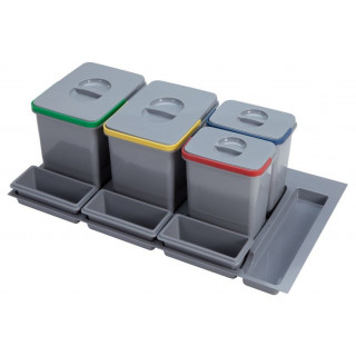 Odpadkový koš Sinks Practiko 900 EK9115, 2x 12 l + 2x 5 l + 3x miska