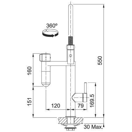 Kuchyňská baterie Franke Vital Tap Chrom/Gun Metal, se sprchou