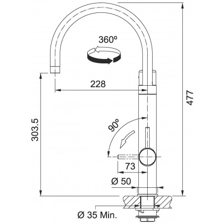 Kuchyňská baterie Franke Vital Tap Chrom/Gun Metal, bez sprchy