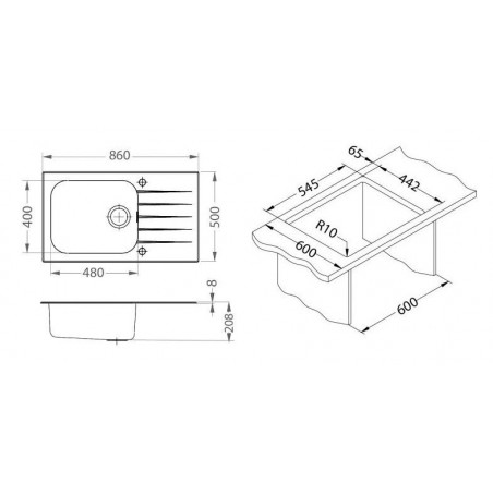 Kuchyňský dřez Alveus Glassix 40 UP bílá/satin