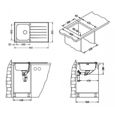 Kuchyňský dřez Alveus Glassix 10 bílá/satin