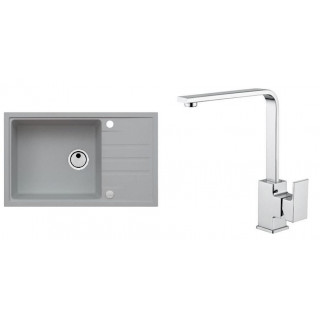 Set Alveus (dřez Intermezzo 130 Beton 81 + baterie Reno Chrom)