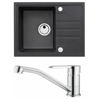 Set Alveus (dřez Intermezzo 30 Black 91 + baterie Ruta Chrom)