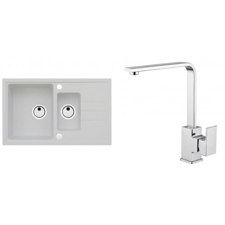 Set Alveus (dřez Intermezzo 70 White 11 + baterie Reno Chrom + dárek)
