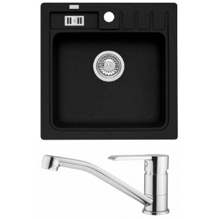 Set Alveus (dřez Niagara 20 Black 91 + baterie Ruta Chrom)