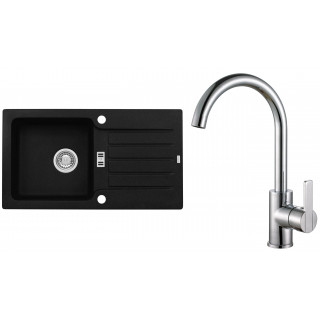 Set Alveus (dřez Niagara 30 Black 91 + baterie Tonia Chrom)