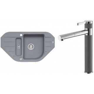 Set Alveus (dřez Niagara 60 Steel 04 + baterie Zina Steel 04)