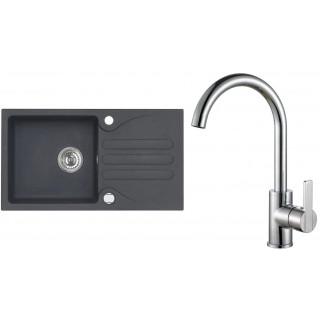 Set Alveus (dřez Galapagos 30 Black 91 + baterie Tonia Chrom)