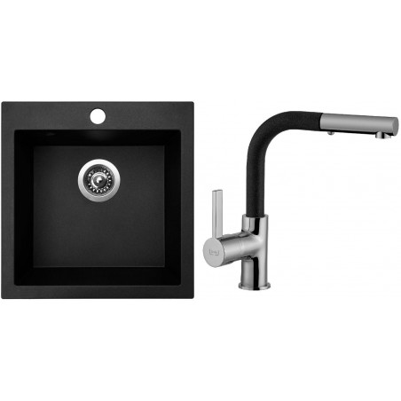 Set Sinks (dřez Viva 455 Granblack 30 + baterie Enigma S Granblack 30)