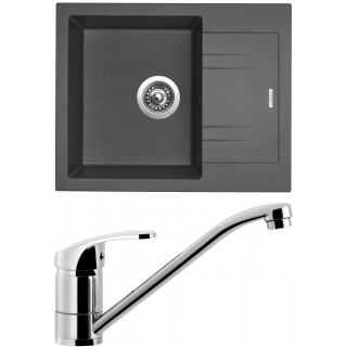 Set Sinks (dřez Linea 600 Titanium 72 + baterie Pronto Chrom - lesklý)