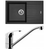 Set Sinks (dřez Linea 780 N Metalblack 74 + baterie Pronto Chrom)